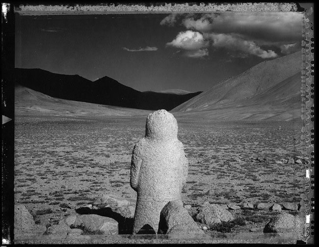 Nomadic Mongolia #26, Ancient Turkick Man Stone, Western Mongolia, 2003