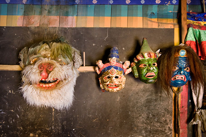 Tibet Revisited #14, Yak Mask and Temple Masks, 2007
