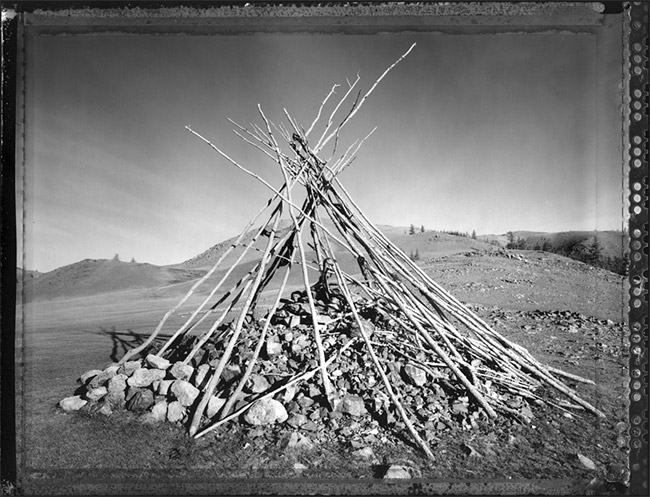 Nomadic Mongolia #65, Ovoo of Stone and Wood, 2005