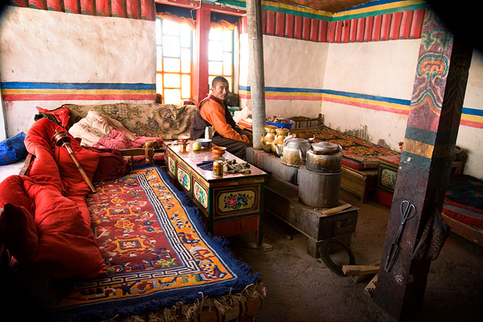 Tibet Revisited #4, Tea in Kitchen, Nam-Tso Lake Monastery, 2007